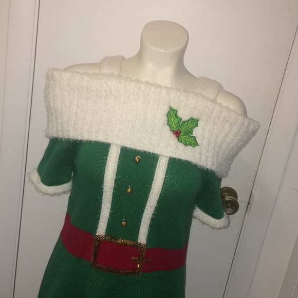 It's Our Time Dresses & Skirts - It’s Our Time cold shoulder ugly Christmas dress